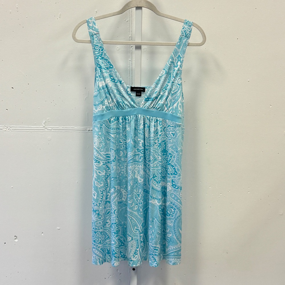 Jones New York Paisley Empire Waist Chemise Nightgown Medium Adjustable Strap